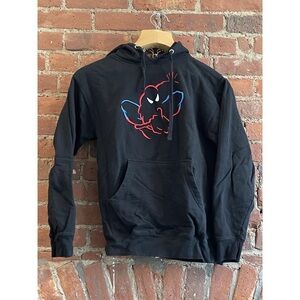 Universal Black Hoodie with Blue and Red Graphic